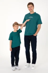 US Polo Assn. Boys' dark Green comfort Basic Crew Neck T-Shirt - Image 3