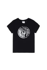 US Polo Assn. Boys' Black Basic Crew Neck T-Shirt - Image 2