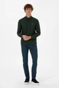 US Polo Assn. Men dark Green Long Sleeve Basic Shirt - Image 4