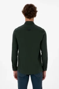 US Polo Assn. Men dark Green Long Sleeve Basic Shirt - Image 5