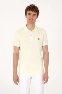 US Polo Assn. Men slim Fit Polo Shirt Collar Lemon Basic T-Shirt - Image 3