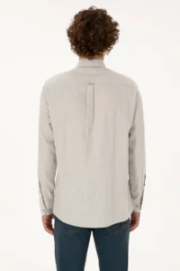 US Polo Assn. Men Ecru Long Sleeve Basic Shirt - Image 5