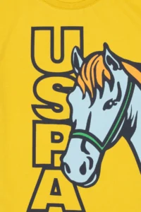 US Polo Assn. Boys' Yellow Crew Neck single jersey T-Shirt - Image 3