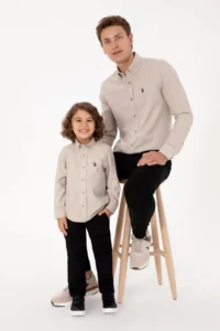 US Polo Assn. Men Beige Long Sleeve Basic Shirt - Image 3