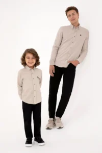 US Polo Assn. Men Beige Long Sleeve Basic Shirt - Image 4