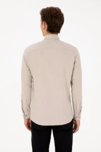 US Polo Assn. Men Beige Long Sleeve Basic Shirt - Image 5