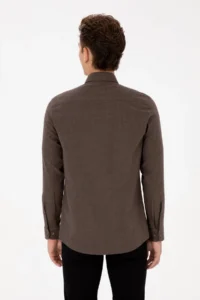 US Polo Assn. Men Brown Long Sleeve Basic Shirt - Image 5