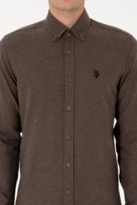 US Polo Assn. Men Brown Long Sleeve Basic Shirt - Image 6