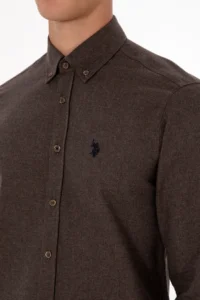 US Polo Assn. Men Brown Long Sleeve Basic Shirt - Image 7
