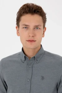 US Polo Assn. Men Anthracite Long Sleeve Basic Shirt - Image 2