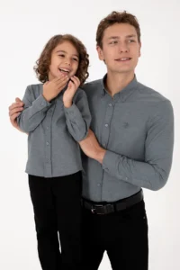 US Polo Assn. Men Anthracite Long Sleeve Basic Shirt - Image 3