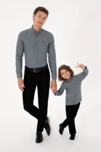 US Polo Assn. Men Anthracite Long Sleeve Basic Shirt - Image 4