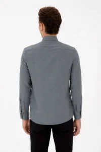US Polo Assn. Men Anthracite Long Sleeve Basic Shirt - Image 5