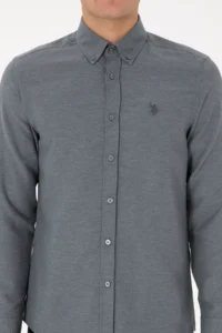US Polo Assn. Men Anthracite Long Sleeve Basic Shirt - Image 6