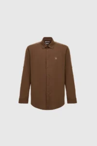 US Polo Assn. Men  linen blended Brown Long Sleeve Basic Shirt - Image 7