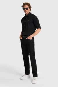 US Polo Assn. Men linen blended Black Long Sleeve Basic Shirt - Image 4