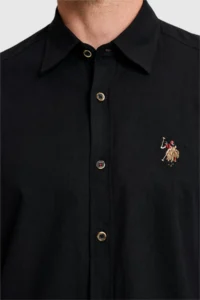 US Polo Assn. Men linen blended Black Long Sleeve Basic Shirt - Image 6