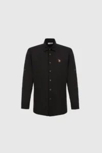 US Polo Assn. Men linen blended Black Long Sleeve Basic Shirt - Image 7