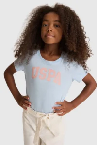 US Polo Assn. Girls' Light BLUE Basic T-Shirt