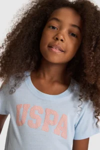 US Polo Assn. Girls' Light BLUE Basic T-Shirt - Image 2