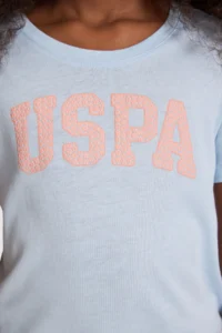 US Polo Assn. Girls' Light BLUE Basic T-Shirt - Image 6