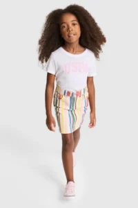 US Polo Assn. Girls' WHITE Crew Neck Basic T-Shirt - Image 4