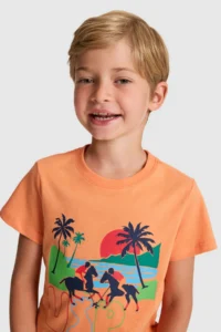 US Polo Assn. Boys' Orange Crew Neck T-Shirt - Image 2