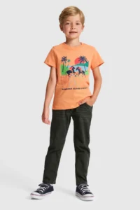 US Polo Assn. Boys' Orange Crew Neck T-Shirt - Image 4