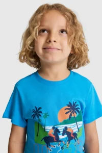 US Polo Assn. Boys' BLUE Crew Neck T-Shirt - Image 2