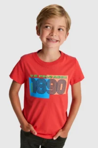 US Polo Assn. Boys' Red Crew Neck T-Shirt