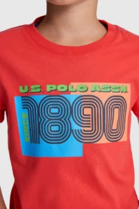 US Polo Assn. Boys' Red Crew Neck T-Shirt - Image 6