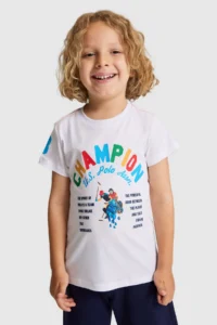 US Polo Assn. Boys' WHITE Crew Neck T-Shirt