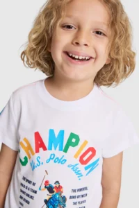 US Polo Assn. Boys' WHITE Crew Neck T-Shirt - Image 2