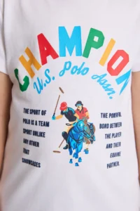 US Polo Assn. Boys' WHITE Crew Neck T-Shirt - Image 6