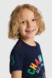 US Polo Assn. Boys' NAVY BLUE Crew Neck T-Shirt - Image 2