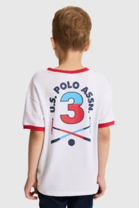 US Polo Assn. Boys' WHITE Crew Neck T-Shirt - Image 5