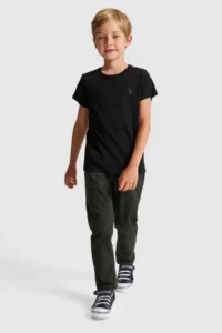 US Polo Assn. Boys' Black Crew Neck Basic T-Shirt - Image 4