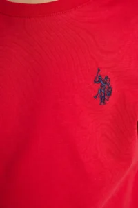 US Polo Assn. Boys' Red Crew Neck Basic T-Shirt - Image 6