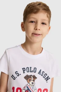 US Polo Assn. Boys' WHITE Crew Neck T-Shirt - Image 2