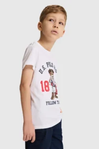 US Polo Assn. Boys' WHITE Crew Neck T-Shirt - Image 3