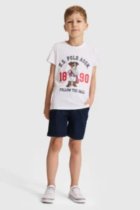 US Polo Assn. Boys' WHITE Crew Neck T-Shirt - Image 4
