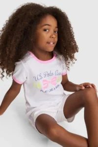 US Polo Assn. Girls' WHITE Crew Neck T-Shirt