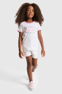 US Polo Assn. Girls' WHITE Crew Neck T-Shirt - Image 4