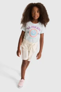 US Polo Assn. Girls' Water Green Crew Neck T-Shirt - Image 4