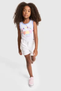 US Polo Assn. Girls' WHITE Crew Neck T-Shirt - Image 4