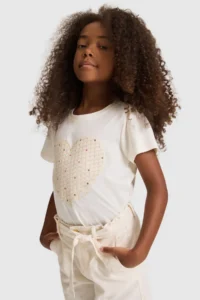 US Polo Assn. Girls' Cream T-Shirt - Image 3
