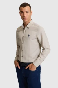 US Polo Assn. Men Mink Long Sleeve Basic Shirt