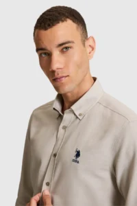 US Polo Assn. Men Mink Long Sleeve Basic Shirt - Image 2