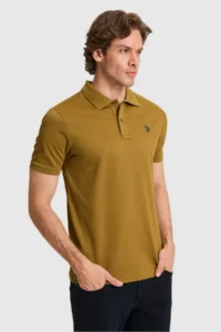 US Polo Assn. Men Green Regular Fit Polo Shirt Collar  Basic T-Shirt - Image 3