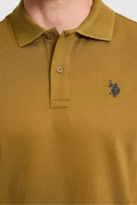 US Polo Assn. Men Green Regular Fit Polo Shirt Collar  Basic T-Shirt - Image 6